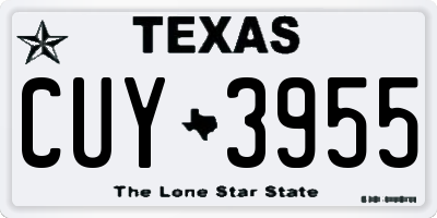 TX license plate CUY3955