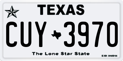 TX license plate CUY3970