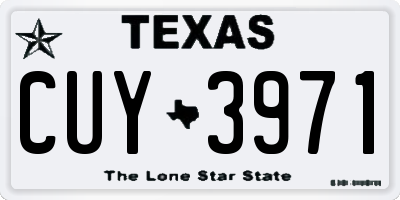 TX license plate CUY3971
