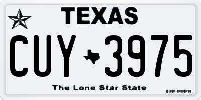 TX license plate CUY3975
