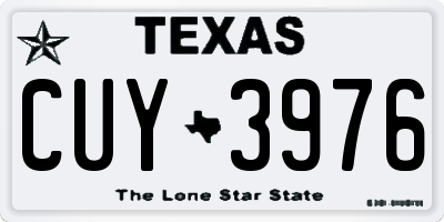 TX license plate CUY3976