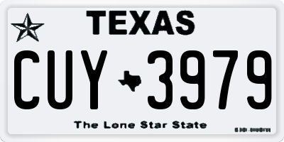 TX license plate CUY3979