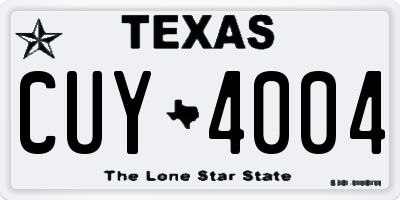 TX license plate CUY4004