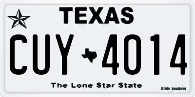 TX license plate CUY4014