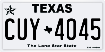 TX license plate CUY4045