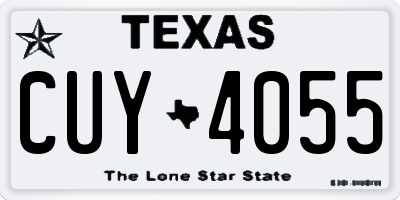 TX license plate CUY4055