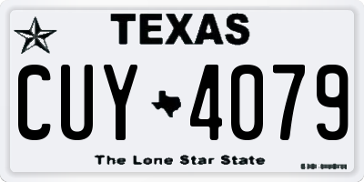 TX license plate CUY4079