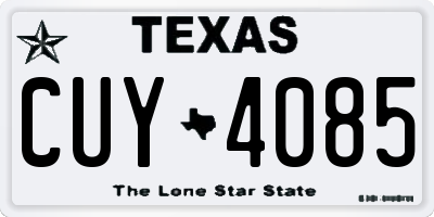 TX license plate CUY4085