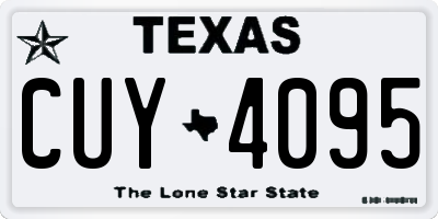 TX license plate CUY4095