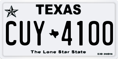 TX license plate CUY4100