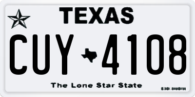 TX license plate CUY4108