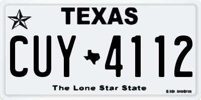 TX license plate CUY4112