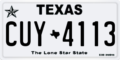 TX license plate CUY4113