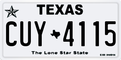TX license plate CUY4115