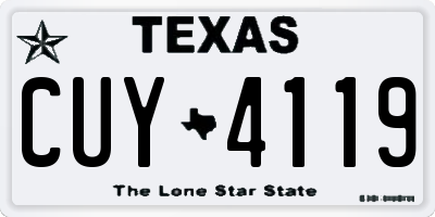 TX license plate CUY4119