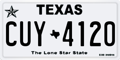 TX license plate CUY4120