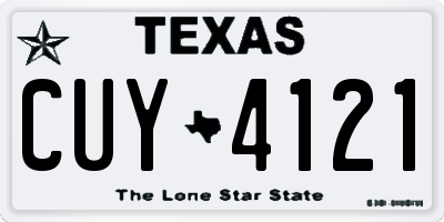 TX license plate CUY4121