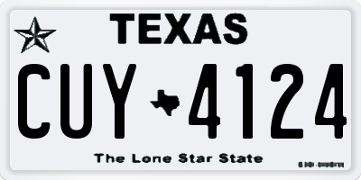 TX license plate CUY4124