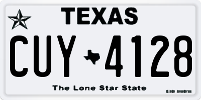 TX license plate CUY4128