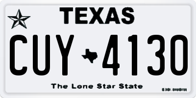 TX license plate CUY4130