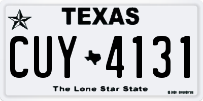 TX license plate CUY4131