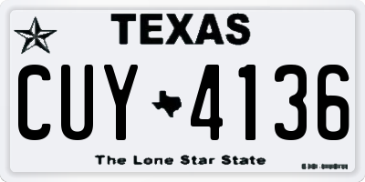 TX license plate CUY4136