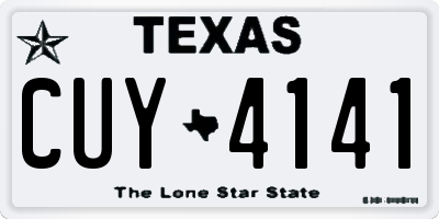 TX license plate CUY4141