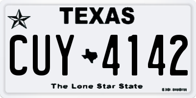 TX license plate CUY4142