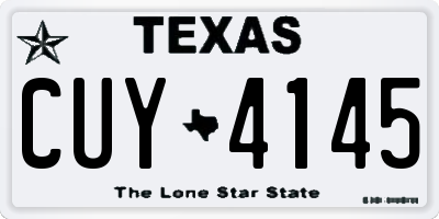 TX license plate CUY4145