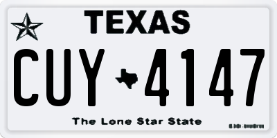 TX license plate CUY4147
