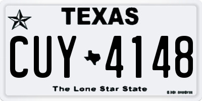TX license plate CUY4148