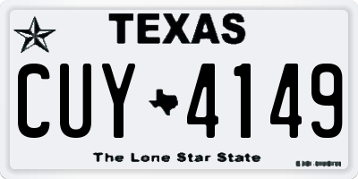 TX license plate CUY4149