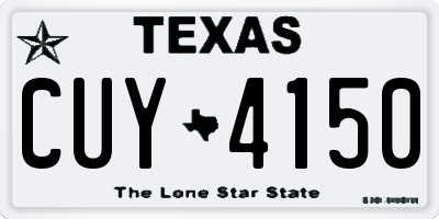 TX license plate CUY4150