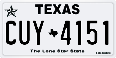 TX license plate CUY4151