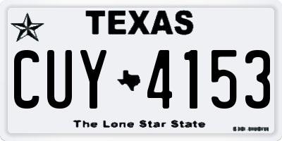 TX license plate CUY4153