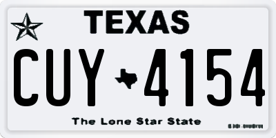 TX license plate CUY4154