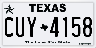 TX license plate CUY4158