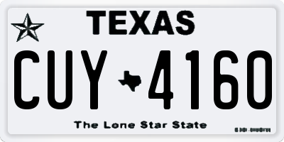 TX license plate CUY4160