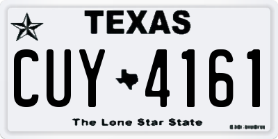 TX license plate CUY4161