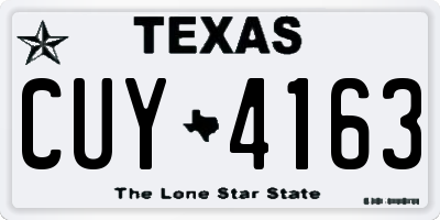 TX license plate CUY4163