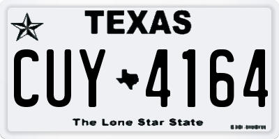 TX license plate CUY4164
