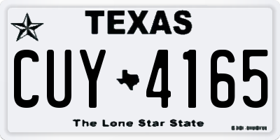 TX license plate CUY4165