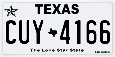 TX license plate CUY4166