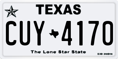 TX license plate CUY4170