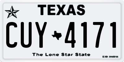 TX license plate CUY4171