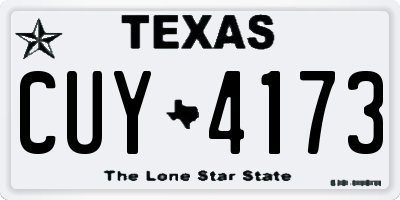 TX license plate CUY4173