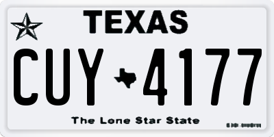TX license plate CUY4177