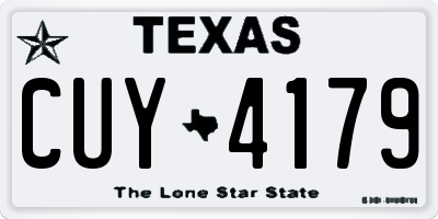 TX license plate CUY4179