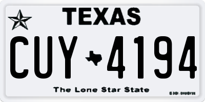 TX license plate CUY4194