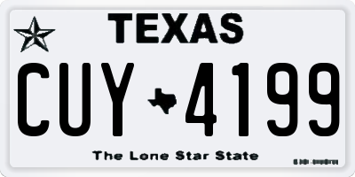 TX license plate CUY4199